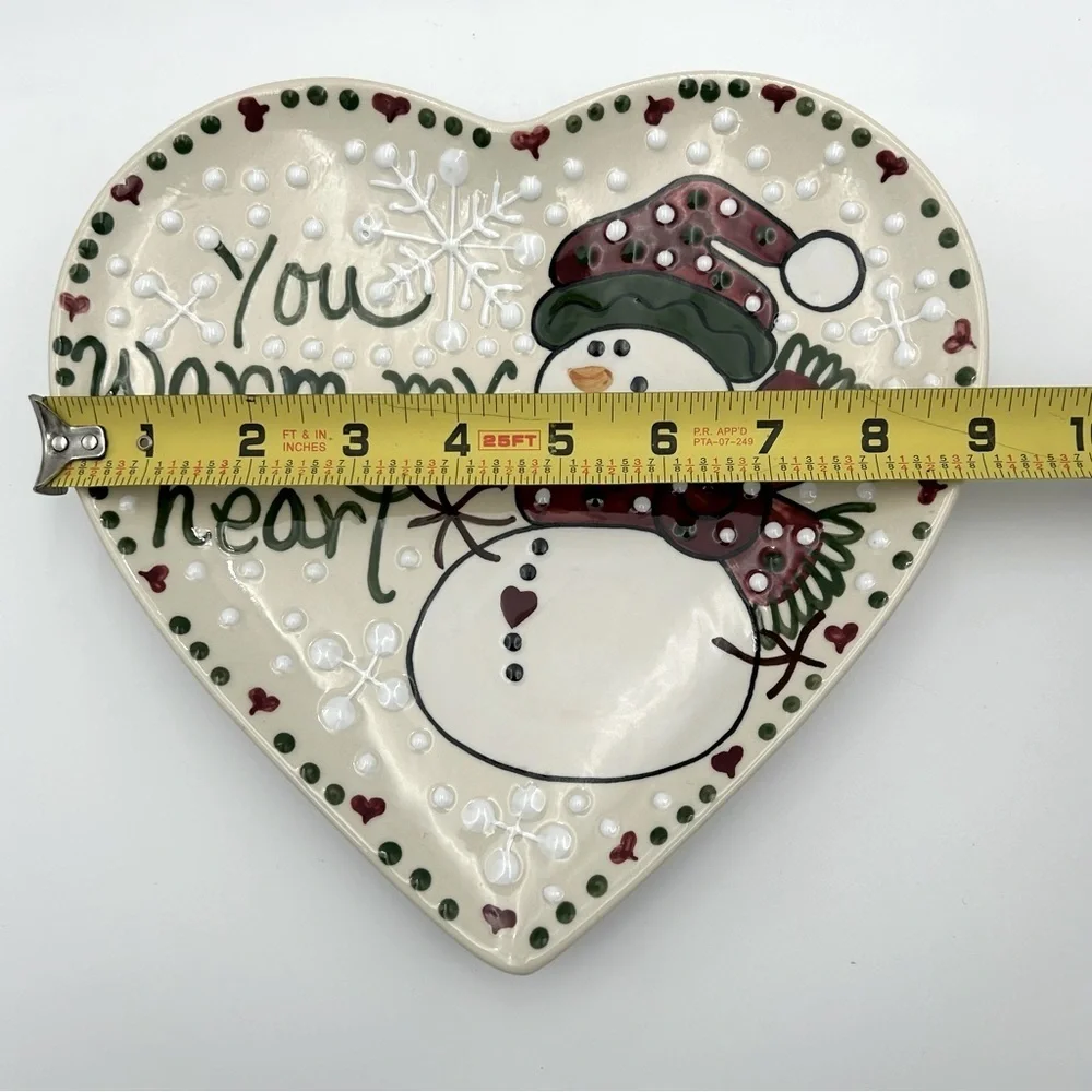 Expressly yours vintage snowman plate hand painted ceramic you warm my heart - Picture 5 of 5